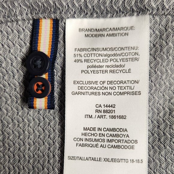 Modern Ambition Men's XXL 18 Delightfully Technical Long Sleeve Gray Black - Picture 6 of 7